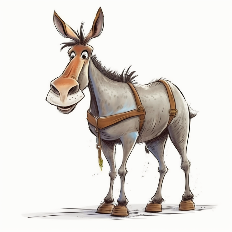 Cartoon Donkey,Funny Donkey,Cartoon Animal
