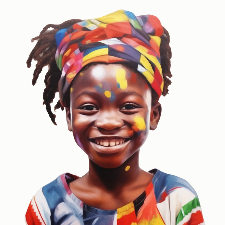 African Child,Smile,Colorful