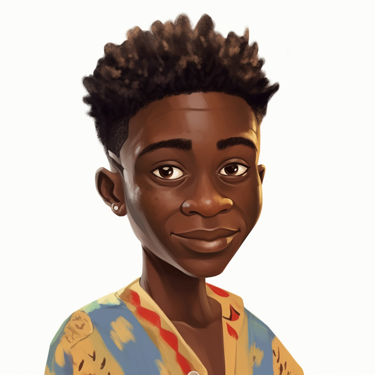 Cartoon Africa Boy,African American,Boy