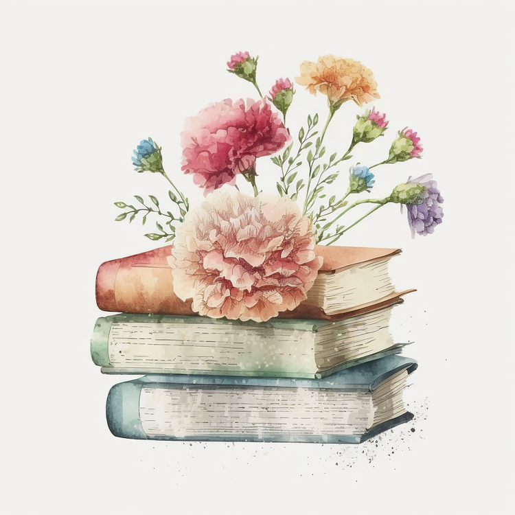 Watercolor Books,Carnations Flowers,Book