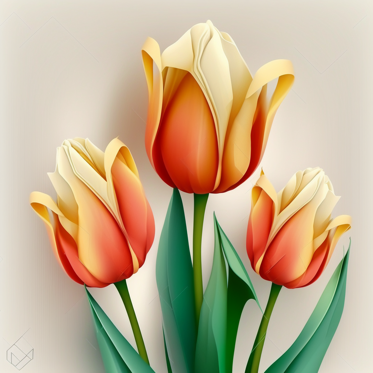 3d Tulip,Tulips,Watercolor