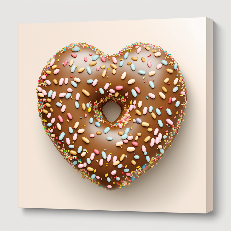 National Donut Day,Cartoon Cute Donuts,Heart Shaped Chocolate Donut