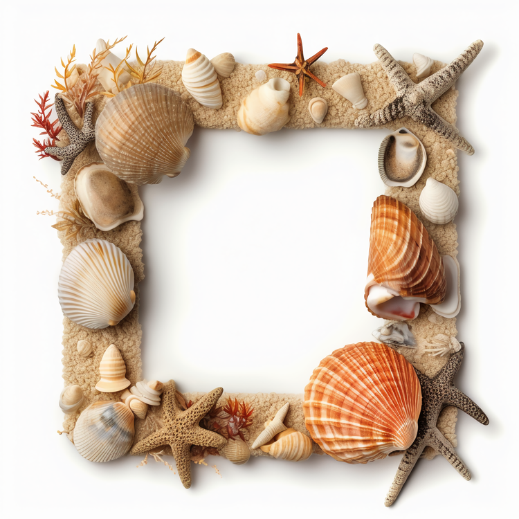 Seashell Frame,Seashells Arrangement,Seastar