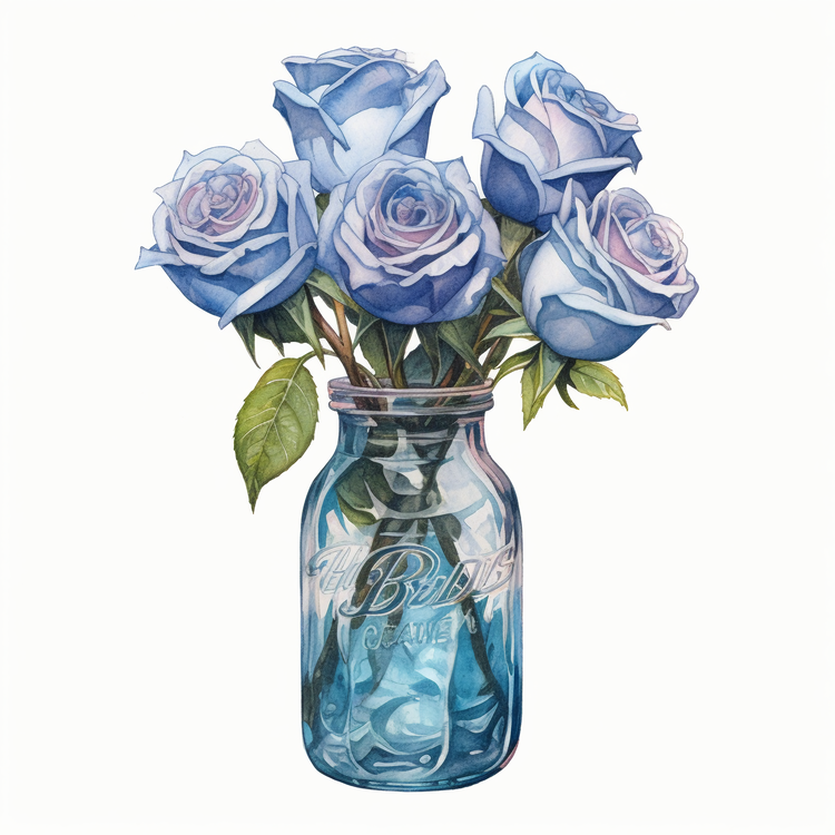 Blue Rose,Watercolor Rose,Roses