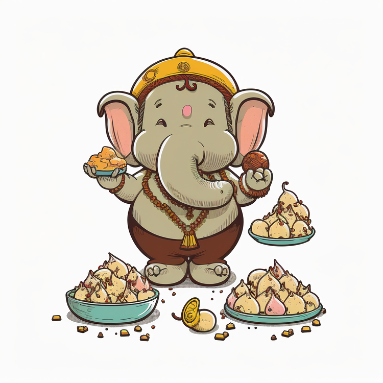 Cartoon Lord Ganesha,Vinayaka Chaturthi,Elephant