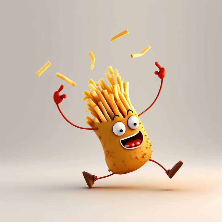 National French Fry Day,Funny Cartoon Fries,French Fries