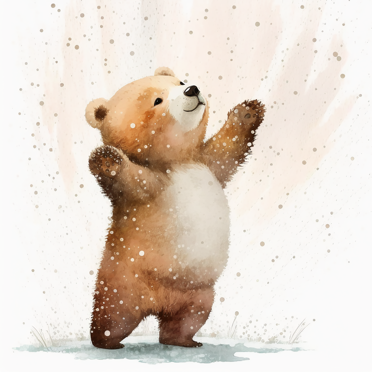 World Animal Day,Cute Cartoon Bear,Brown Bear