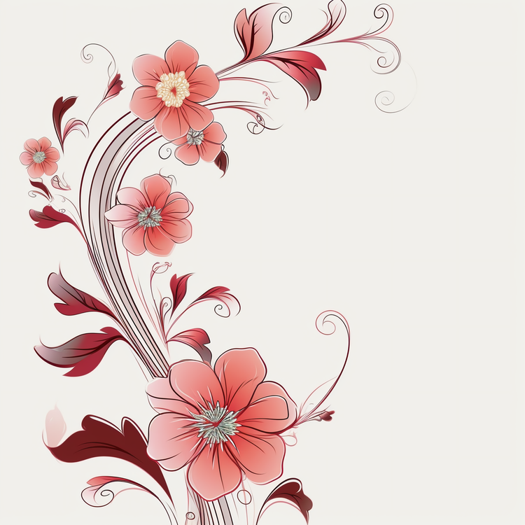 Flower Pattern,Graceful Flower Art,Floral Design