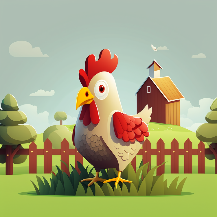 Cute  Cartoon Chicken,World Farm Animals Day,Rooster