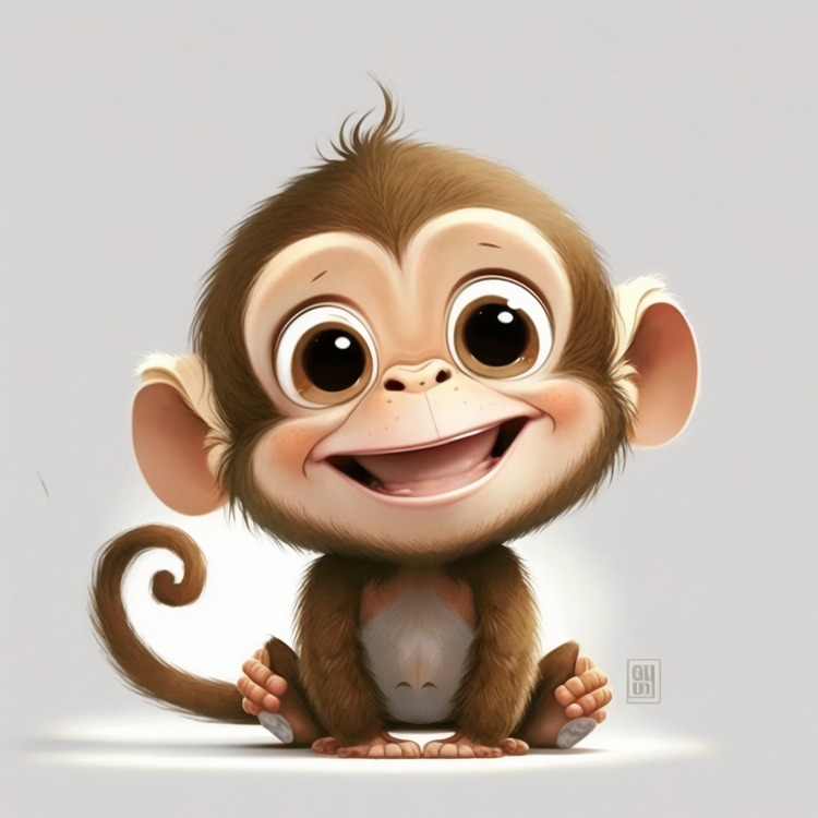 World Animal Day,Cute Cartoon Monkey,Cute