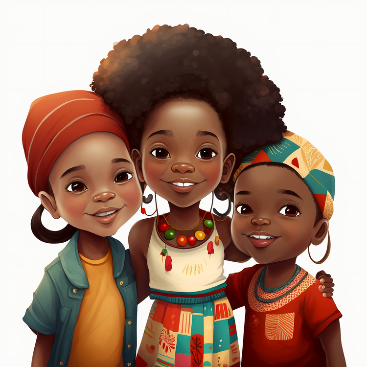 International Day Of The African Child,Cute Cartoon African Kids,African American