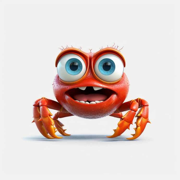World Ocean Day,Cartoon Crab,Red Crab