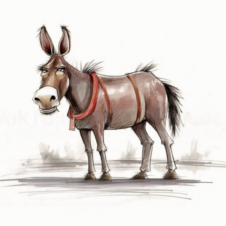 Cartoon Donkey,Donkey,Animal