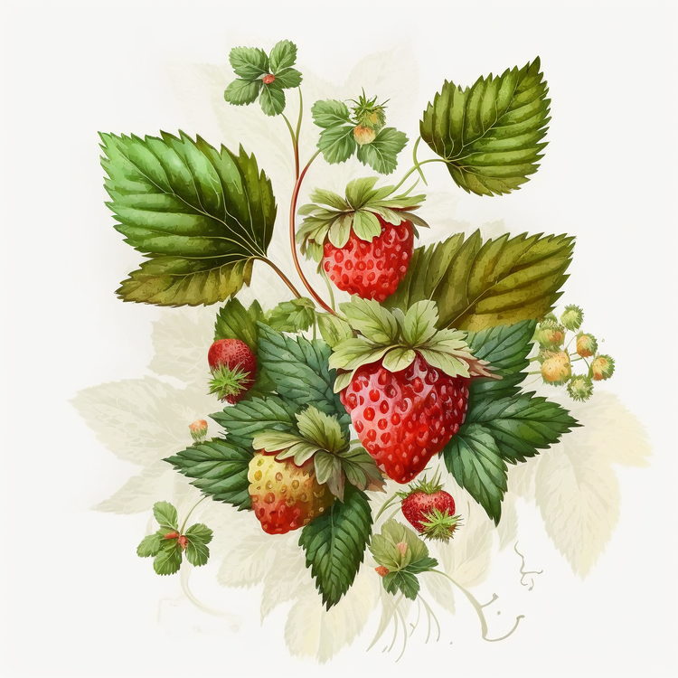 Watercolor Strawberry,Strawberry,Berry