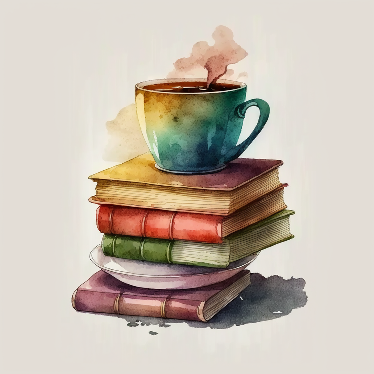 Stack Of Books,Coffee,Books