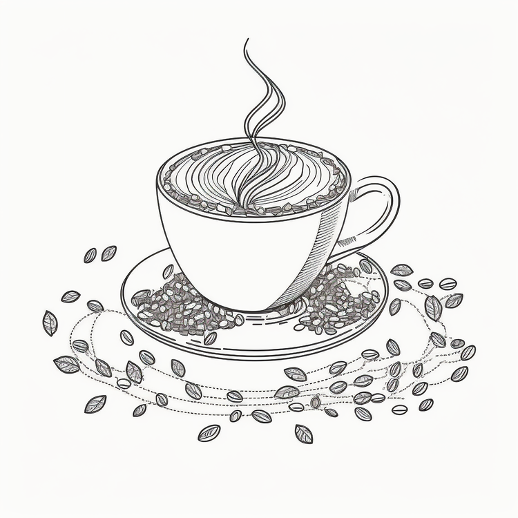 Coffee Cup,Coffee Beans,Steam