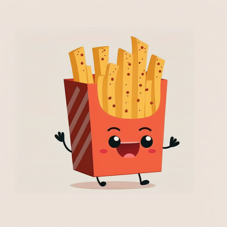 Cartoon French Fries,French Fries,Cute