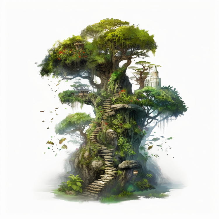 Green World,Big Tree,Fantasy