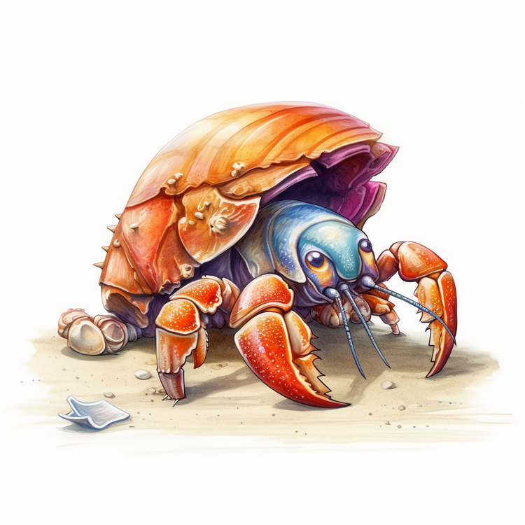 Fantasy Hermit Crab,Cartoon,Crab
