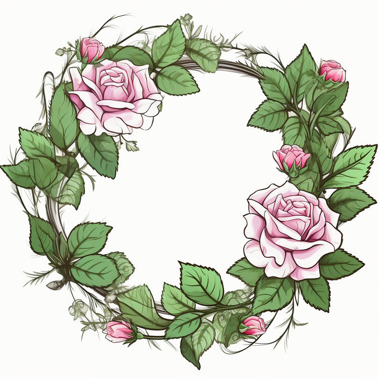 Rose Wreath,Pink Roses,Wreath