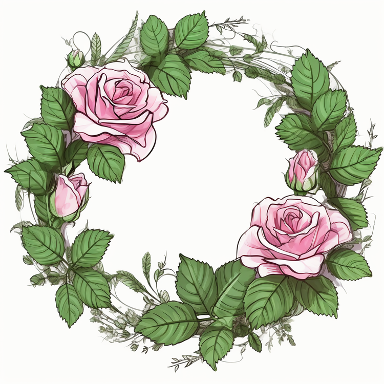 Rose Wreath,Pink Roses,Wreath