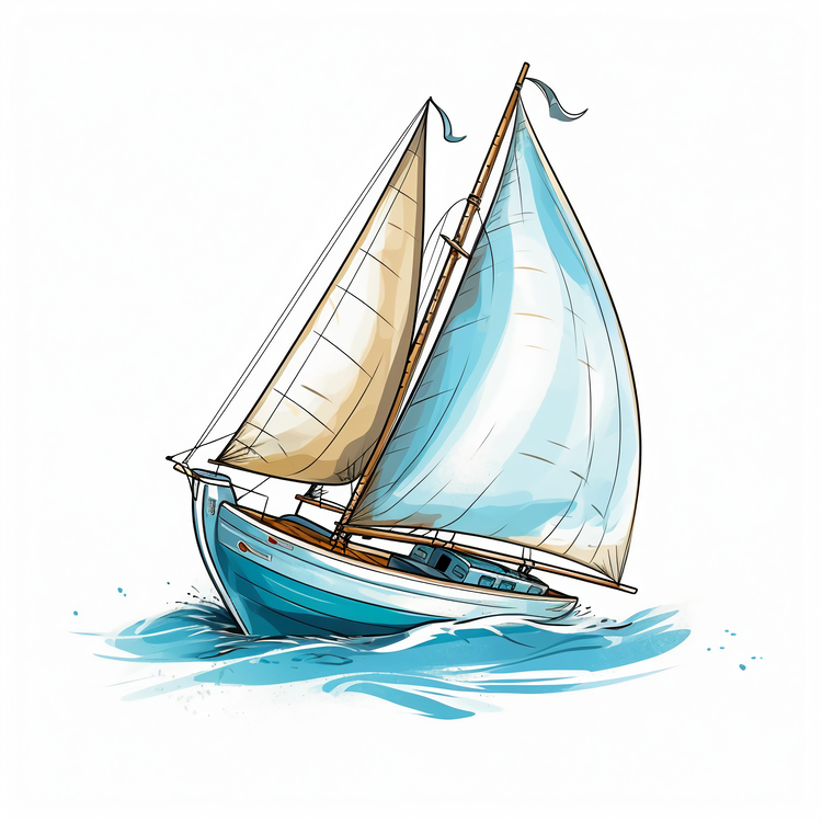 Sailboat,Summer Ocean,Blue