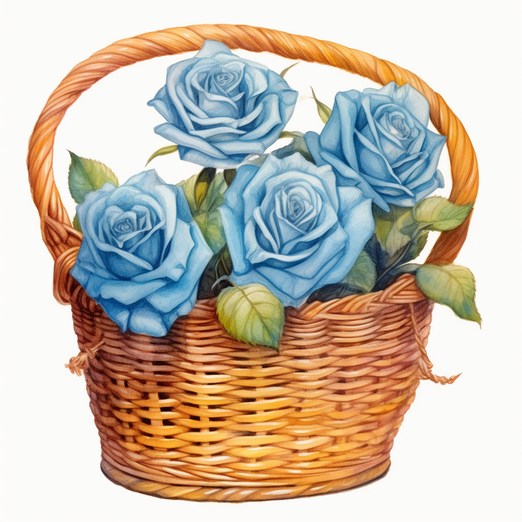 Blue Rose,Rose,Basket