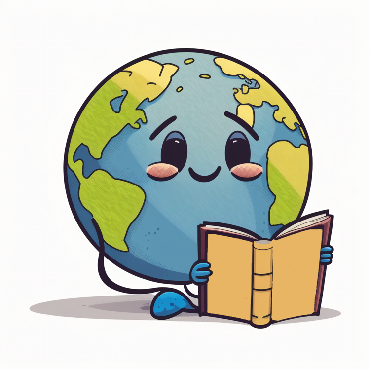 Reading Day,Book Day Illustrate,Globe