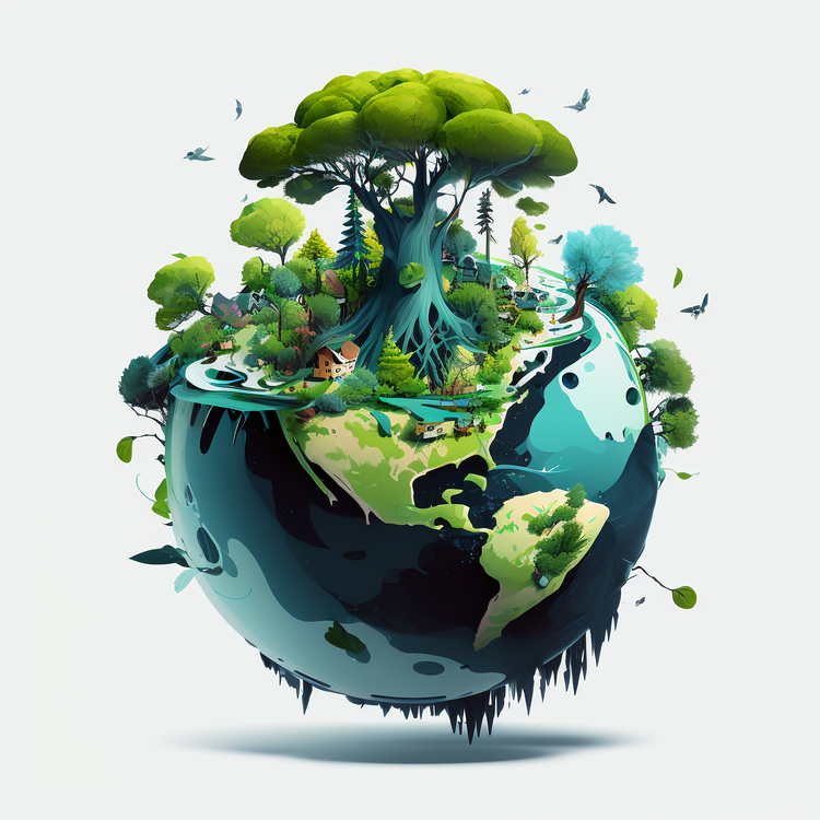 World Environment,Earth And Tree,Tree House