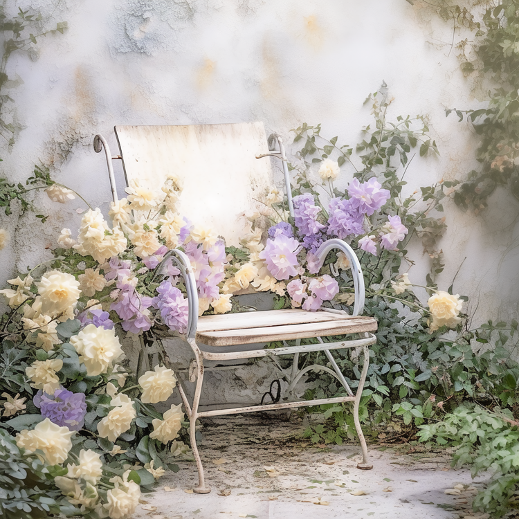 Garden Chair,Garden,Flowers