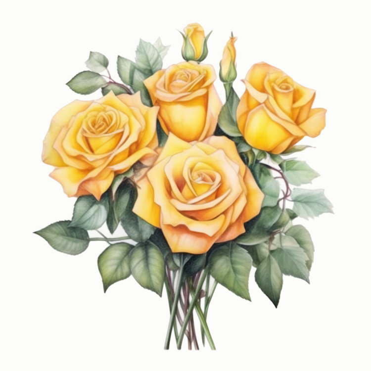 Yellow Rose,Bouquet,Roses