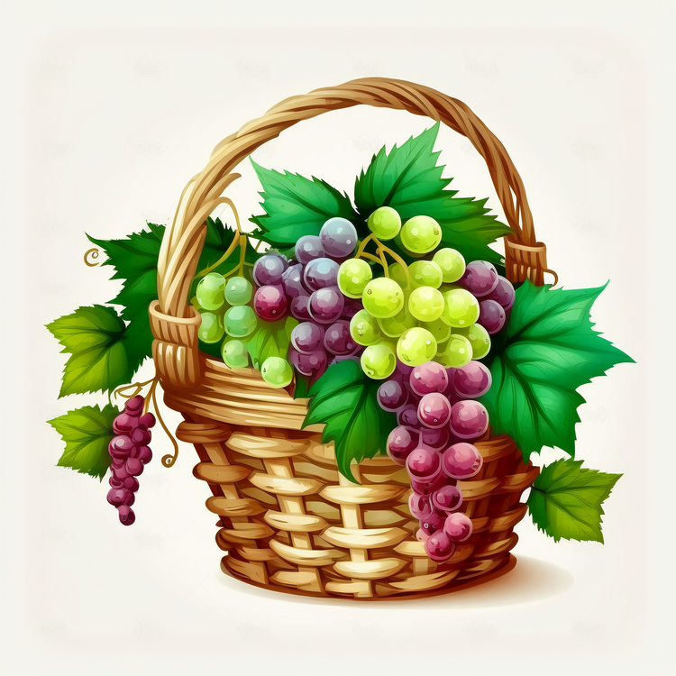 Grapes In Basket,Basket,Grapes