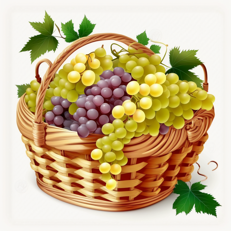 Grapes In Basket,Grapes,Basket