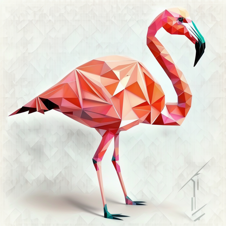 Flamingo,Abstract,Low Polygon