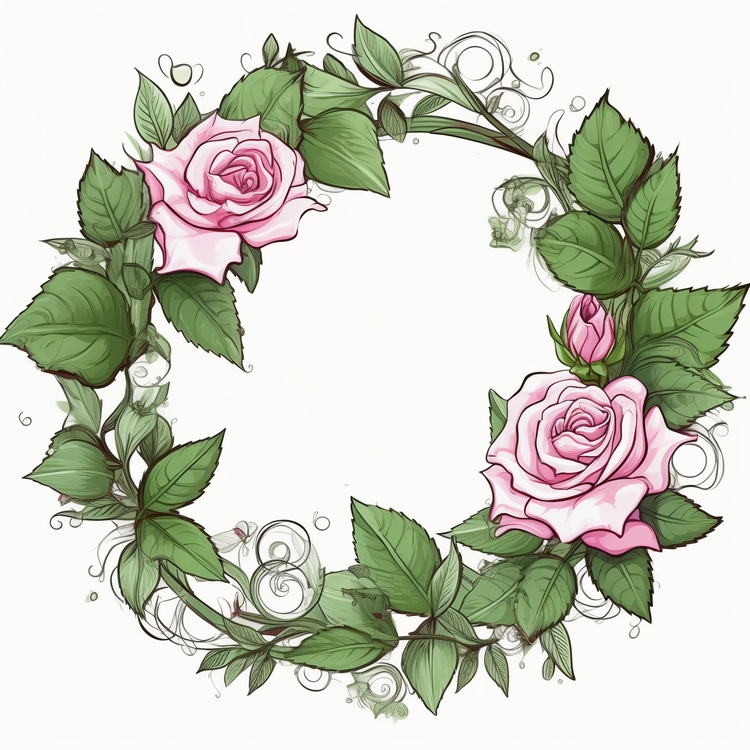 Rose Frame,Rose Wreath,Bouquet