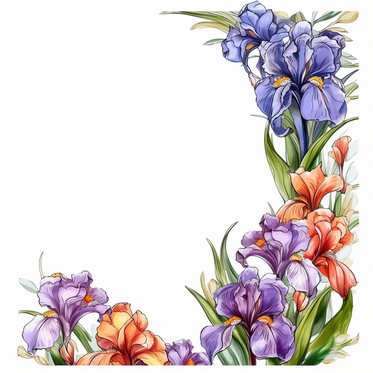 Iris,Watercolor,Floral