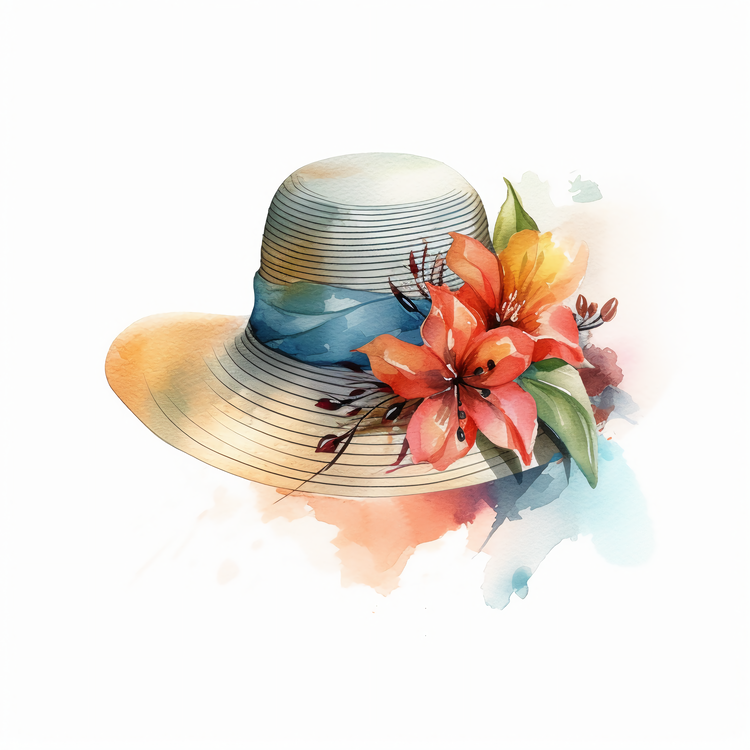 Sun Hat,Hat,Floral