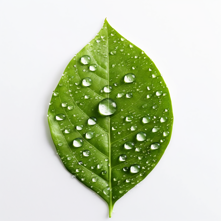 Green Leaf,Green,Water Droplets