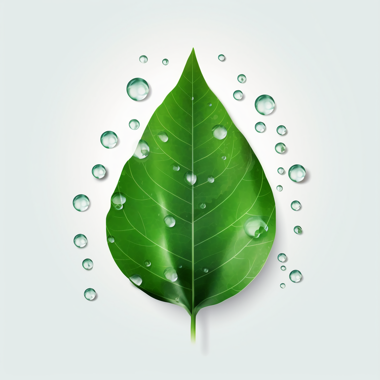 Green Leaf,Leaf,Water Droplets