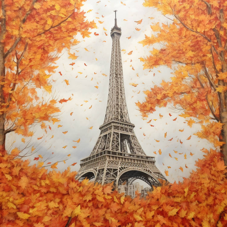 Eiffel Tower,Paris,Autumn