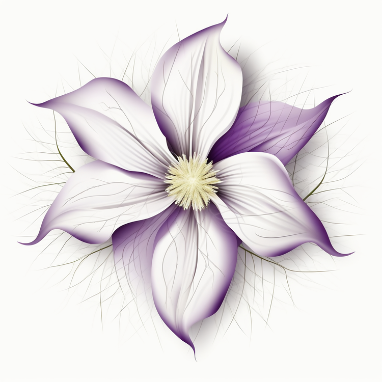 Clematis Flower,White,Purple