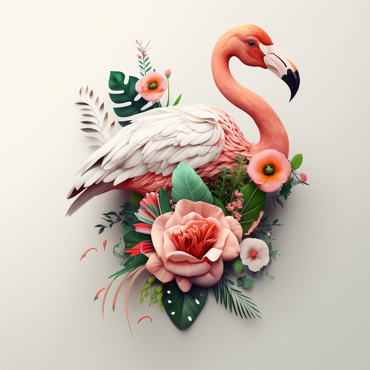 Flamingo,Rose,Flowers