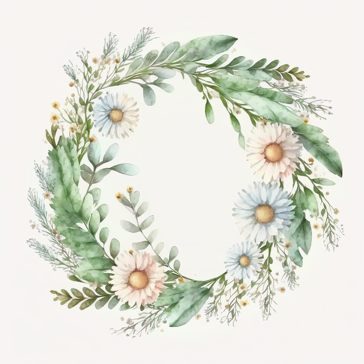 Daisy Flower Wreath,Wreath,Floral