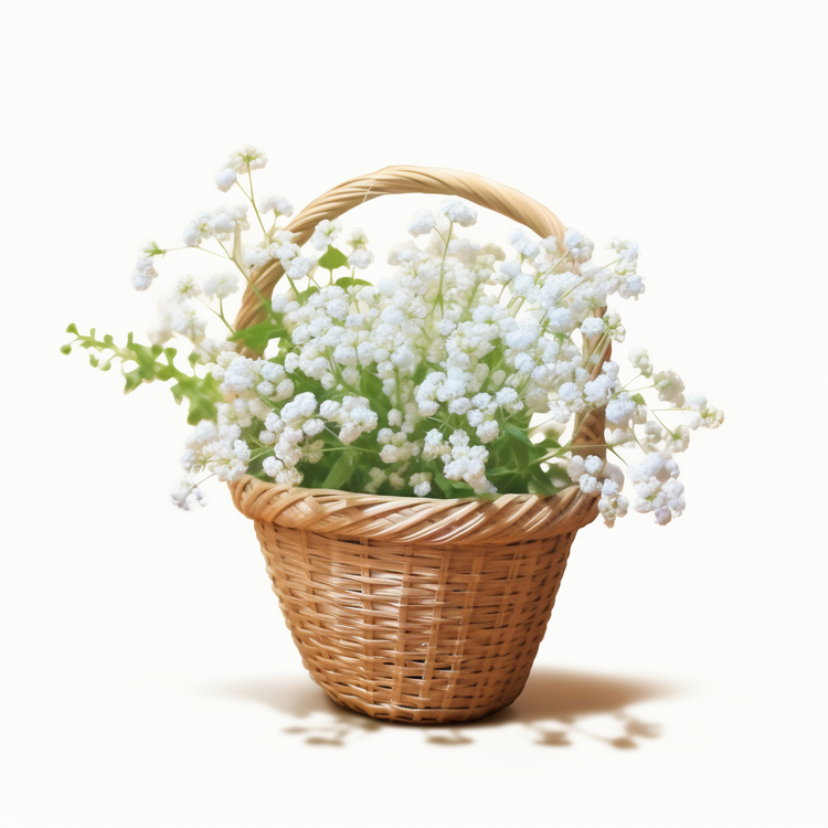 Baby Breath Flower,Basket,White Flowers