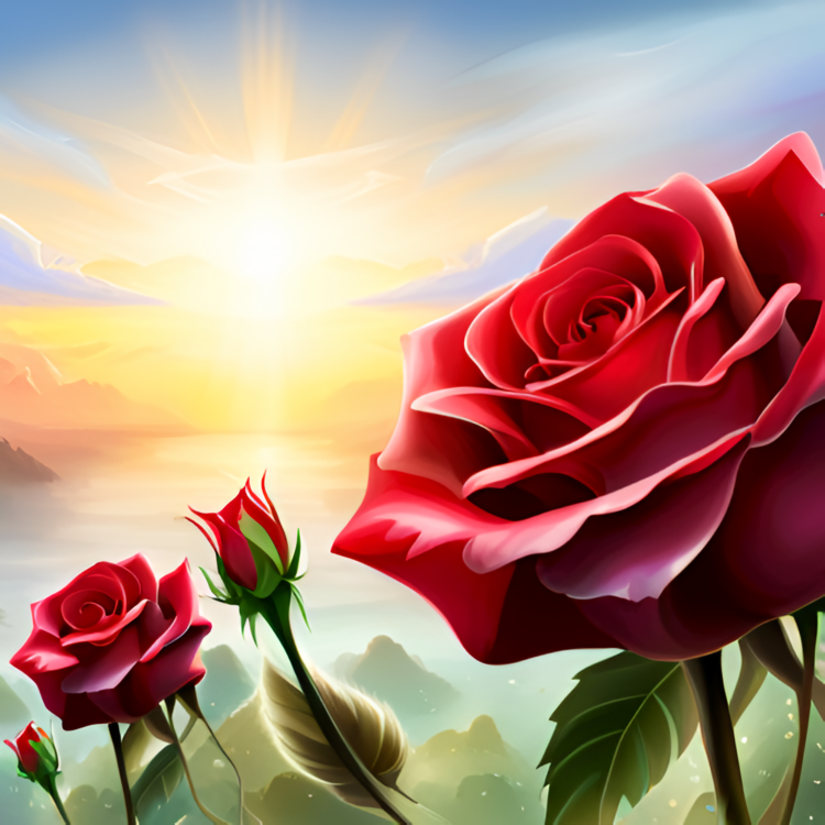 Red Rose,Rose,Watercolor