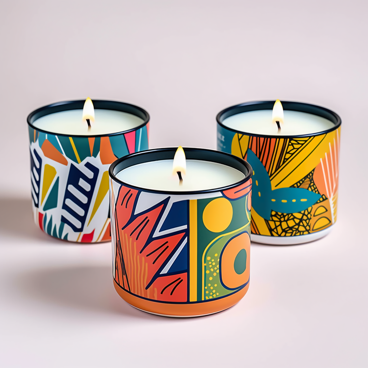 Citronella Candles,Colorful,Patterned