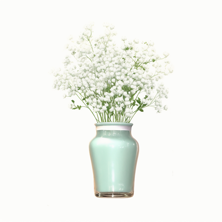 Baby Breath Flower,White Flowers,Blue Vase