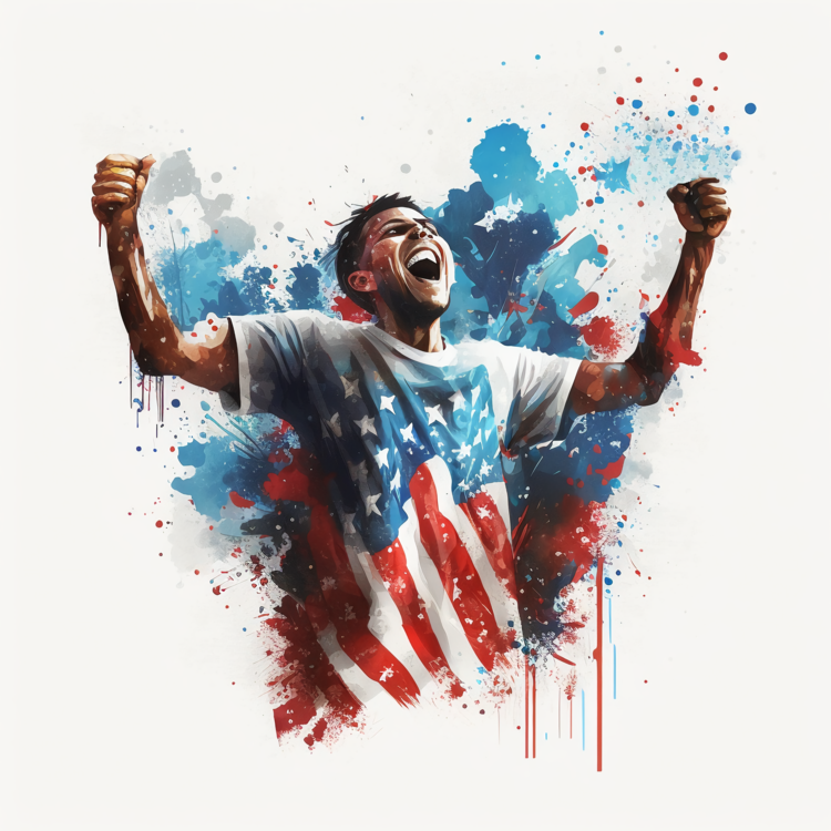 Usa Independence Day,Soccer Player,American Flag