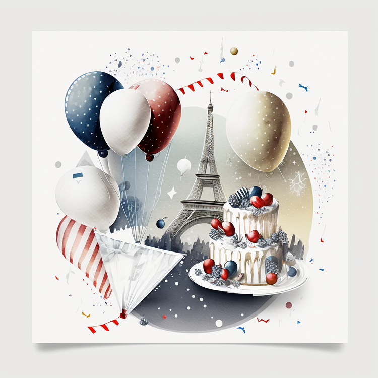 Bastille Day,Balloons,Cake