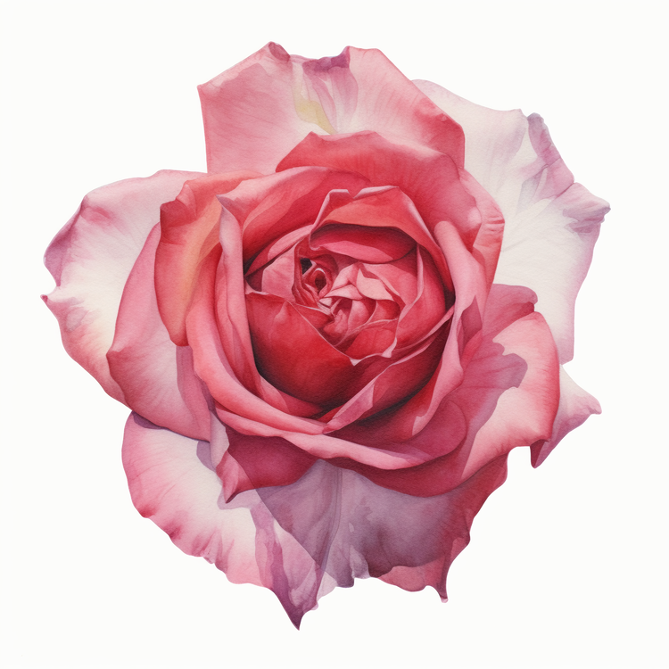 Watercolor Rose,Pink Rose,Single Rose